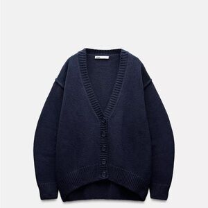 NWT Women’s Zara Pleated Sleeve Knit Cardigan